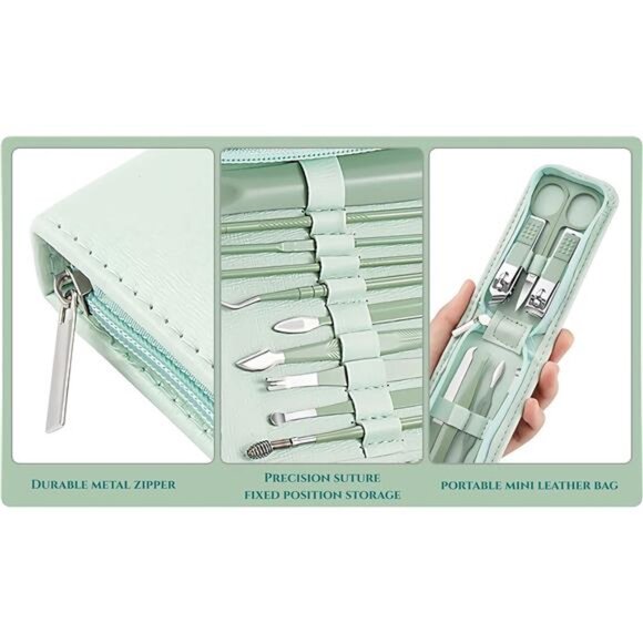 Travel Manicure Set 7 Piece Nail Clippers Pedicure Kit Stainless Steel Grooming - Picture 7 of 8